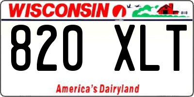 WI license plate 820XLT