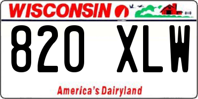 WI license plate 820XLW