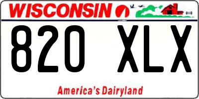 WI license plate 820XLX