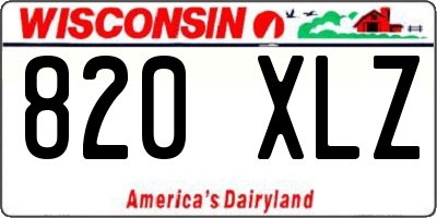 WI license plate 820XLZ