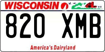 WI license plate 820XMB