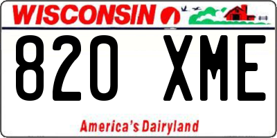 WI license plate 820XME