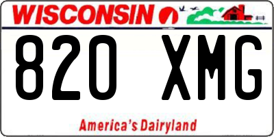 WI license plate 820XMG