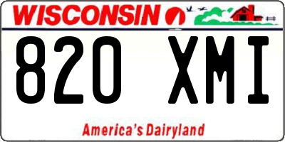 WI license plate 820XMI