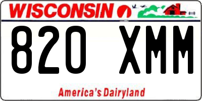 WI license plate 820XMM