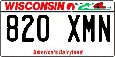 WI license plate 820XMN