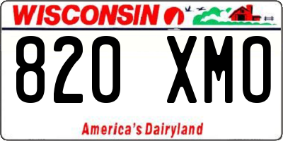 WI license plate 820XMO