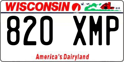 WI license plate 820XMP