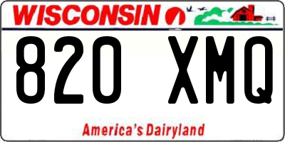 WI license plate 820XMQ