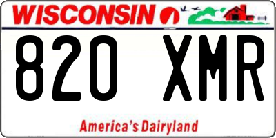 WI license plate 820XMR