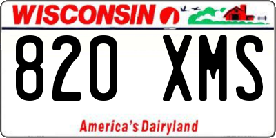 WI license plate 820XMS