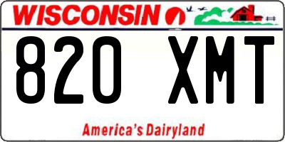 WI license plate 820XMT