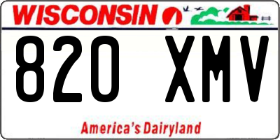 WI license plate 820XMV