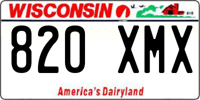 WI license plate 820XMX