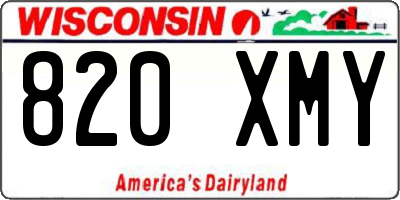 WI license plate 820XMY