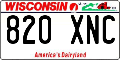WI license plate 820XNC