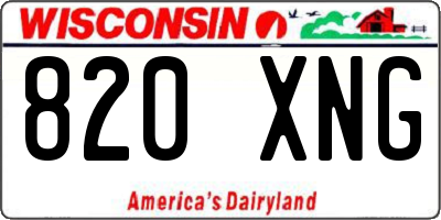 WI license plate 820XNG