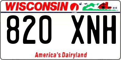 WI license plate 820XNH