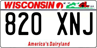 WI license plate 820XNJ