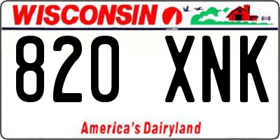 WI license plate 820XNK