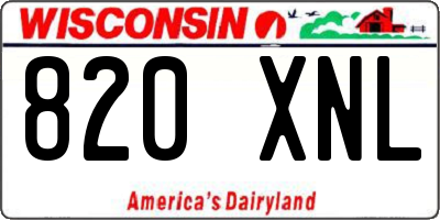 WI license plate 820XNL