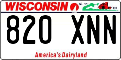 WI license plate 820XNN