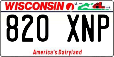 WI license plate 820XNP