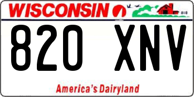 WI license plate 820XNV