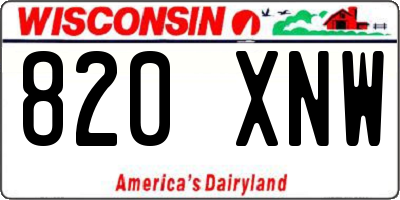 WI license plate 820XNW