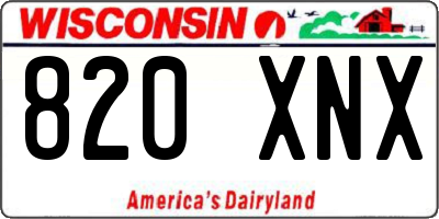 WI license plate 820XNX