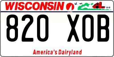 WI license plate 820XOB
