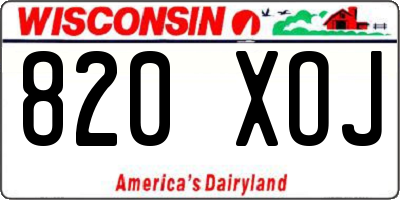 WI license plate 820XOJ