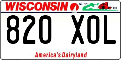 WI license plate 820XOL