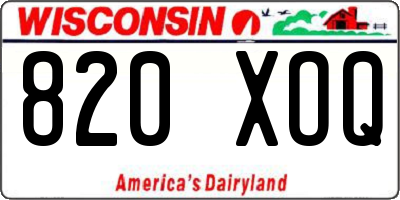 WI license plate 820XOQ