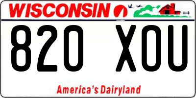 WI license plate 820XOU