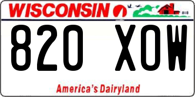 WI license plate 820XOW
