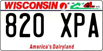 WI license plate 820XPA