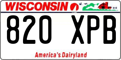 WI license plate 820XPB