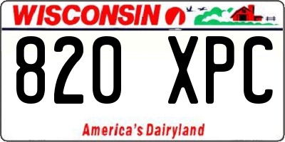 WI license plate 820XPC