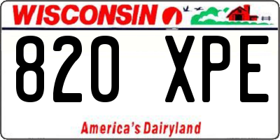 WI license plate 820XPE