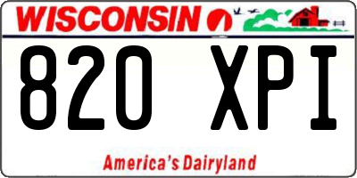 WI license plate 820XPI