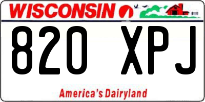 WI license plate 820XPJ