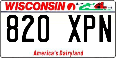 WI license plate 820XPN