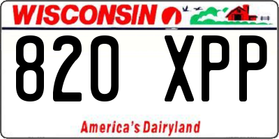 WI license plate 820XPP