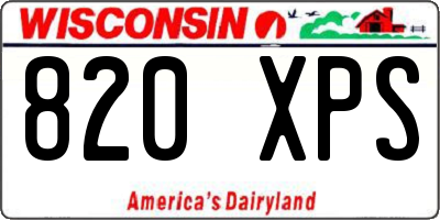 WI license plate 820XPS