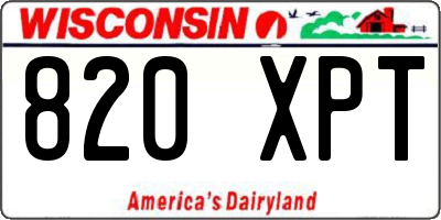 WI license plate 820XPT