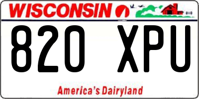 WI license plate 820XPU