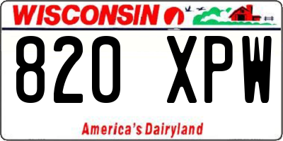 WI license plate 820XPW