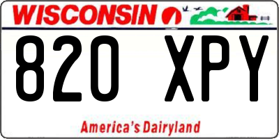 WI license plate 820XPY