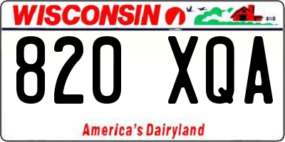 WI license plate 820XQA
